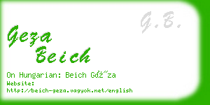 geza beich business card